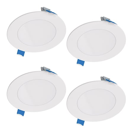 Implementos 4 in. 10.1W HLB Lite LED Recessed Direct Mount Light Trim - Matte White IM1684601